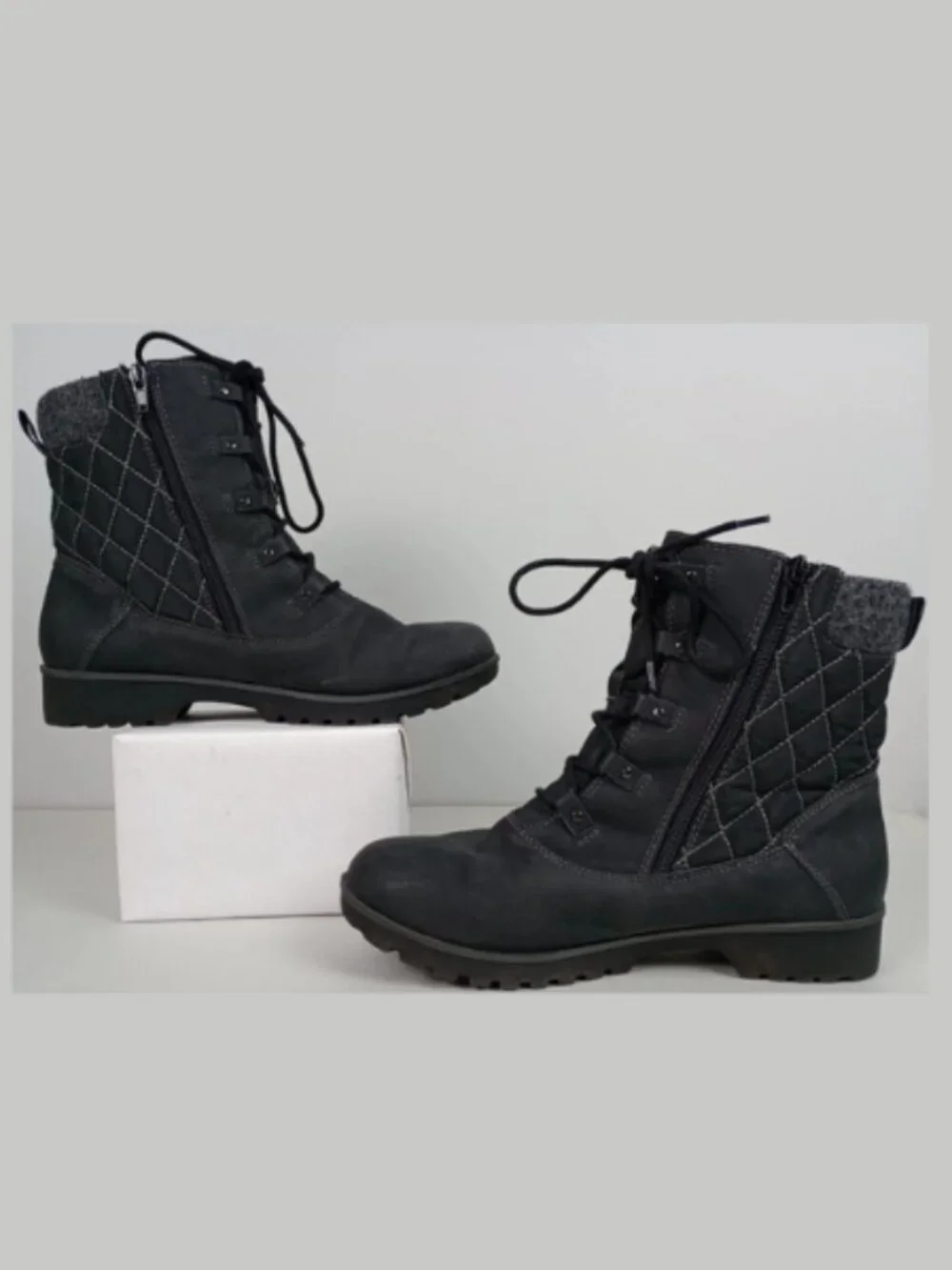 JBU by‎ Jambu Fargo Womens 8.5M Black Waterproof Lace up Foax Fur Snow Boots